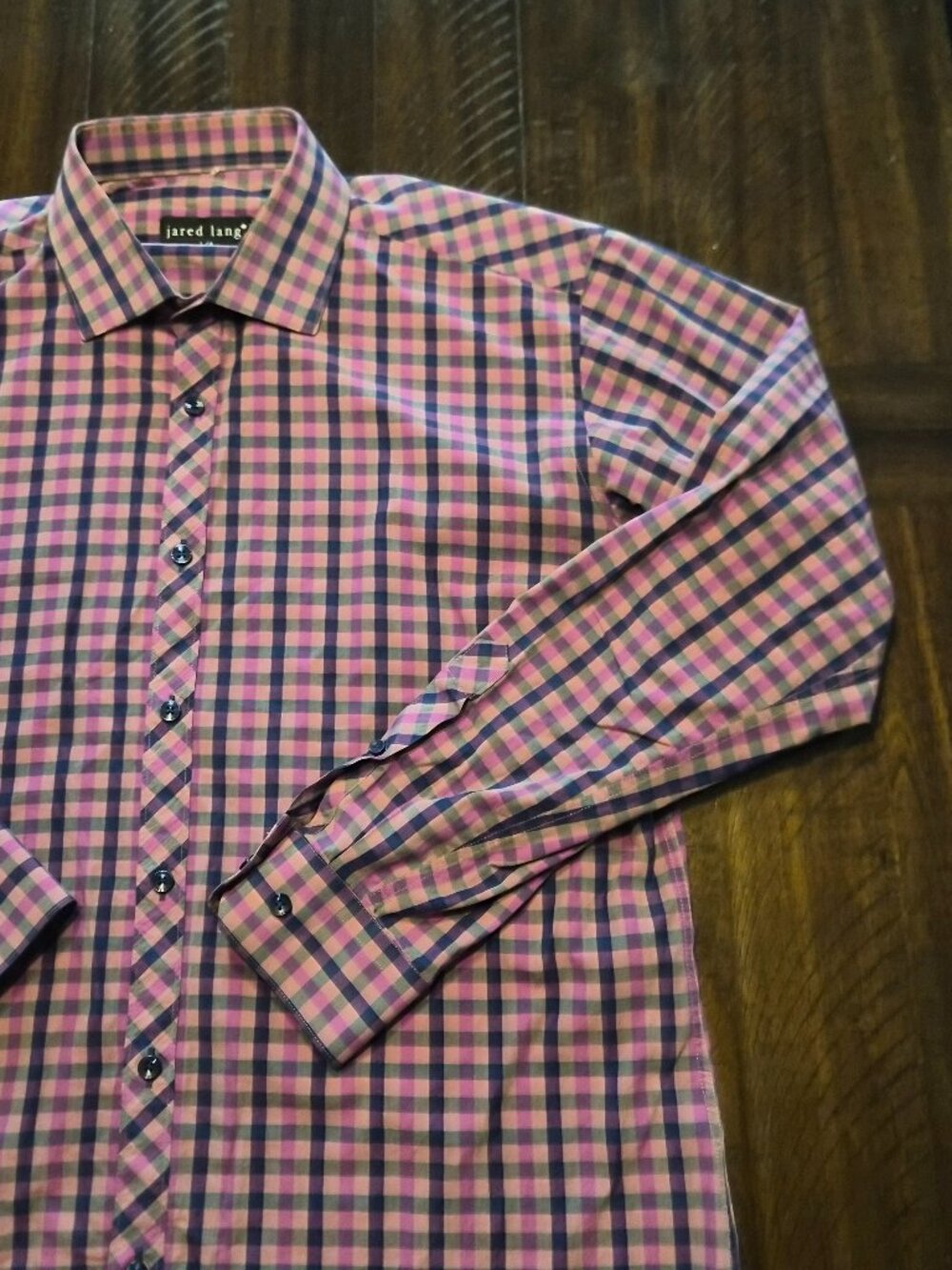 Jared Lang After Hours Men’s Shirt Slim Fit Check Long Sleeve Button Down L G809